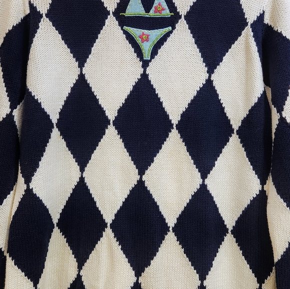 Susan Bristol Beaded Embroidered Swimsuits Blk/Wht Cottagecore Whimsicore Large. - Picture 6 of 12